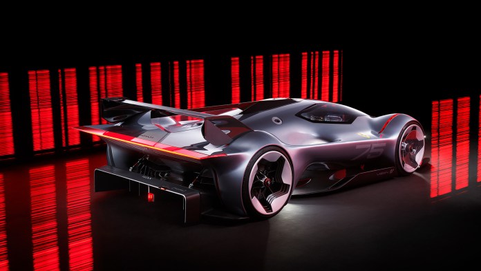 Vue latérale de la Ferrari Vision Gran Turismo