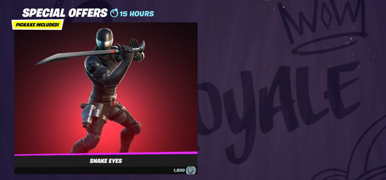 Snake Eyes Offres spéciales Boutique d'objets Fortnite