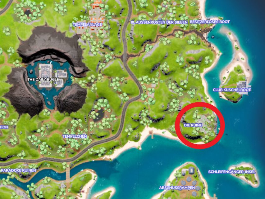 Ruine Fortnite Chapitre 3 Emplacement