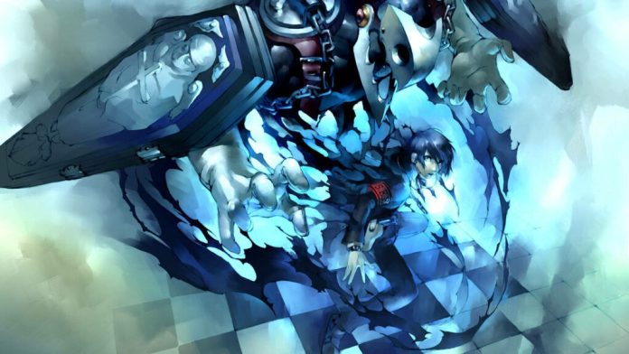 Persona 3 Portable, art clé de Minata et invocation du démon Thanatos