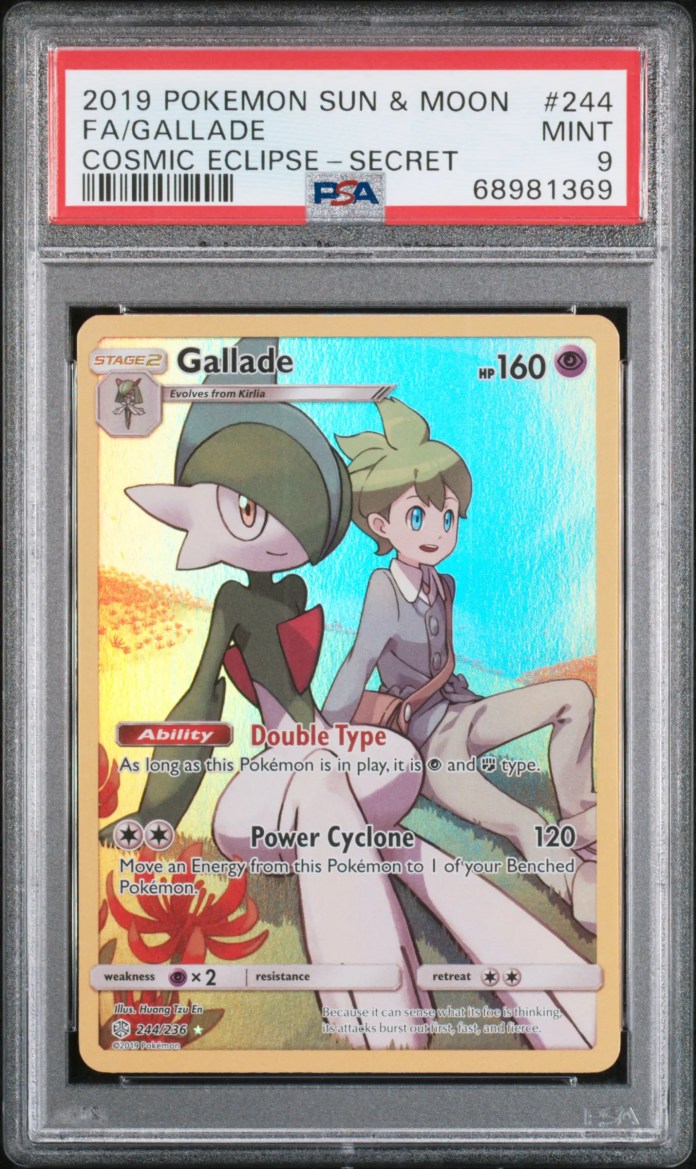 Cartes Pokémon PSA Gallade et Wally Mint 9