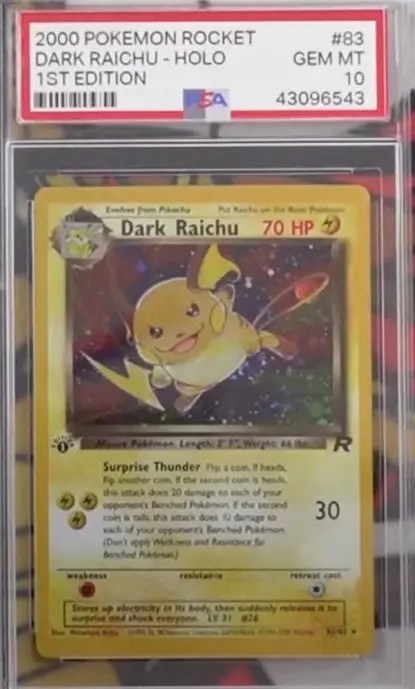 Exemple de fausses cartes Pokémon PSA