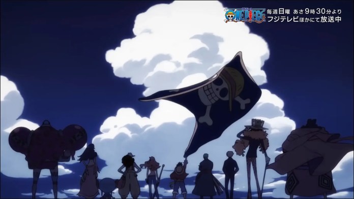 Une capture d'écran de l'ouverture de One Piece 