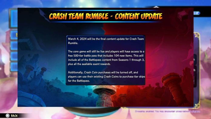 Crash Team Rumble Dernière mise à jour du contenu