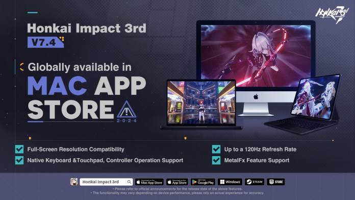 Honkai Impact 3ème version 7.4 et Mac