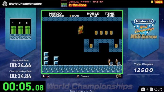 Championnats du monde Nintendo : capture d'écran de l'édition NES