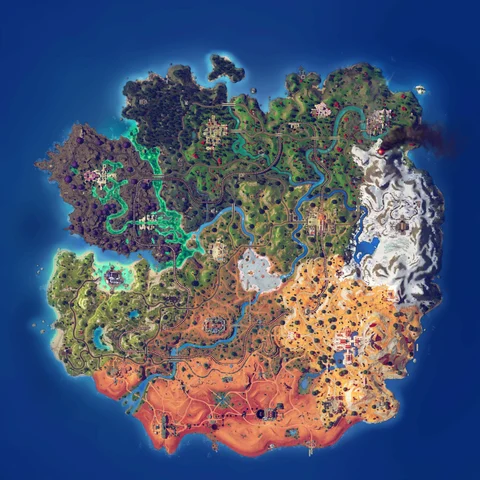 Carte de la saison 4 du chapitre 5 de Fortnite